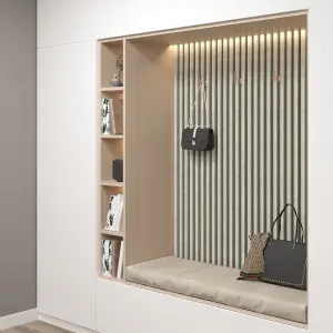 Slatted Room Divider - Stone Grey - 2750mm x 40mm x 25mm - 8 Pack