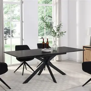 Varden Black Ceramic Extending Dining Table 6-8 Seater Modern - Daals - Dining Tables