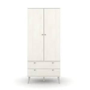 Core Products Augusta Curve 2 door, 2 drawer wardrobe , White