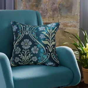 Estelle Woven Floral Filled Cushion