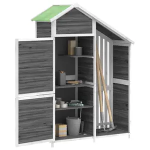 Geinbow 3 ft. W x 2 ft. D Wooden Overlap Apex Tool Shed Grey