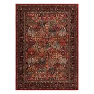 Wool carpet KASHQAI 4309 300 oriental, frame claret  67x275 cm