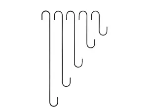 12" S Hooks - Packs of 3, Hanging Basket Bracket