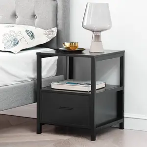 NS 1 Drawer Bedside Table Black