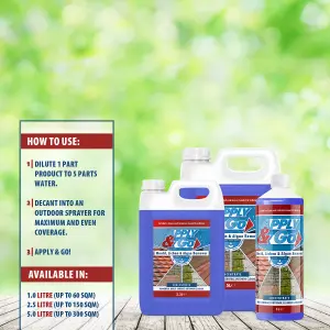 Apply & Go - Mould, Mildew, Lichen, Algae Remover Concentrate Outdoor Cleaning Treatment Decking, Path and Patio Cleaner 5L