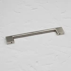 160mm Brushed Nickel Cabinet Handle Thin Square Cupboard Door Drawer Pull Bedroom Bathroom Furniture Replacement Upcycle