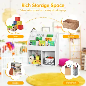 Costway Kids Bookshelf Toy Storage Cabinet Organizer Wooden Kids Bookcase