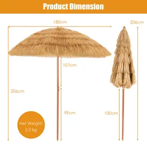 Costway 2m Outdoor Patio Umbrella Garden Parasol Portable Beach Poolside