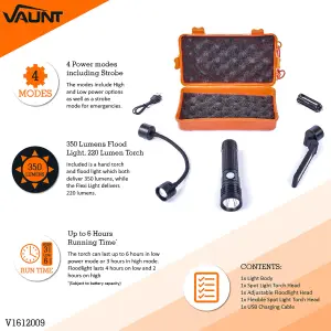 Vaunt 3-in-1 Magnetic Torch 350 Lumen Inspection Light Camping Torch V1612009