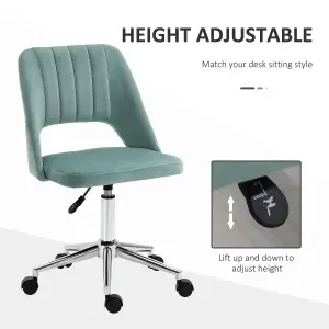 Vinsetto Mid-Back Swivel Home Office Chair Scallop Computer Desk Chair Green