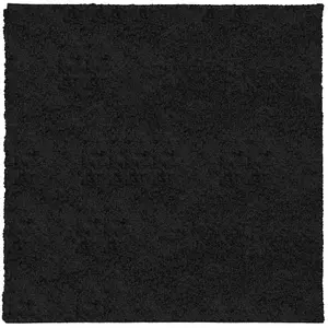 Shaggy Rug PAMPLONA High Pile Modern Black 200x200 cm