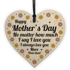 Mothers Day Gift Cute Wood Heart Gift For Mum From Daughter Son Love Gift Keepsake