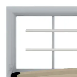 Berkfield Bed Frame Grey and White Metal 100x200 cm