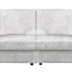 Luxor Long Fabric Jumbo Cord 4 Seater Sofa - Full Back Silver