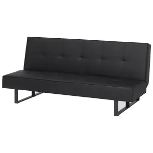 Sofa Bed DERBY Black Faux Leather