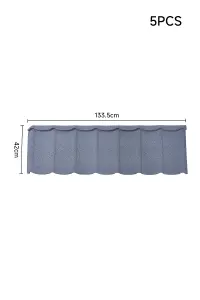 5 Pcs Grey Galvanised Zinc Tiles on Eaves,Stone Coated Metal Roofing Shingle Covering 2.3 m²