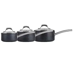 Tower TruStone T800030 3pce 16/18/20cm Saucepan Set Black/Violet