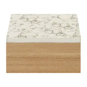 Maison by Premier Mimo White Marble Effect Trinket Box