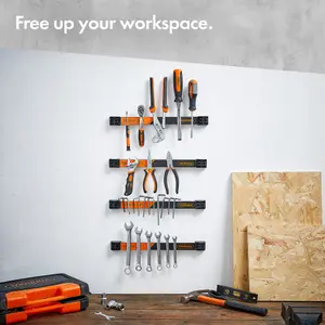 VonHaus Magnetic Tool Holders - 10kg Weight Capacity - Heavy Duty Magnetic Tool Holder Strips for DIY Storage - Spanner and Screw