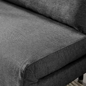 Furniturebox UK Armchair Sofa Bed - 'Bobby' Dark Grey Fabric Armchair Unfolds Into Single - Fold Out Guest Bed