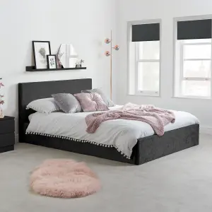 Birlea Berlin King Ottoman Bed Black Crushed Velvet