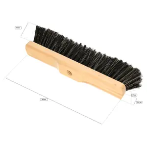 Indoor Broom Soft Bristle Sweeping Brush - Flexible Nylon & Natural Bristles, 120cm Wooden Handle (30cm / 12")