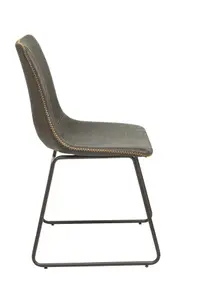 Antico Premium Black Faux-Leather Modern Fixed Height Chair, Single