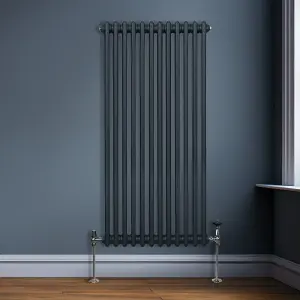 Traditional 2 Column Radiator - 1500 x 562 mm - Anthracite