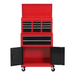 Portable Toolbox Tool Box Top Chest Cabinet Garage Storage Roll Cab Red New