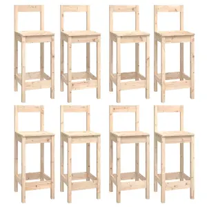 Berkfield 9 Piece Bar Set Solid Wood Pine