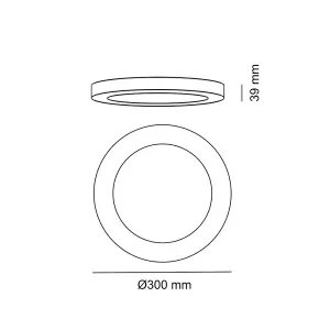 Luminosa Know LED Flush Light 30W 3000K 2450Lm Round