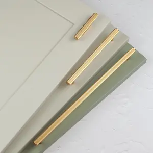 32mm Gold Brass Cabinet Pull Textured Grooved Kitchen Cupboard Door Drawer Pull Bathroom Bedroom Wardrobe Furniture Replacement