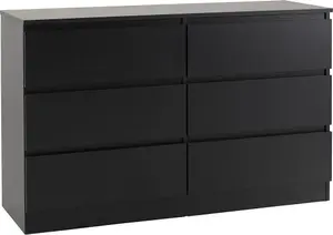 Malvern 6 Drawer Chest Black Recessed Handles