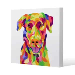 Amazing Illustration of Dog Pop Art (Canvas Print) / 101 x 101 x 4cm