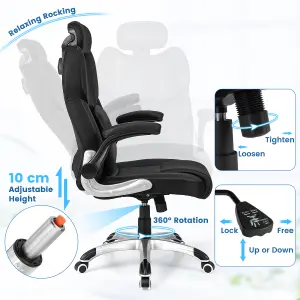 Costway Executive Massage Office Chair Height Adjustable Kneading Massage Rolling Chair