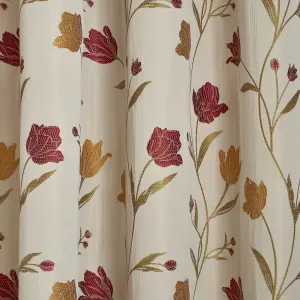 Juliette Floral Jacquard Fully Lined Pair of Pencil Pleat Curtains