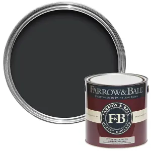 Farrow & Ball Modern Pitch Black No.256 Matt Emulsion paint, 2.5L