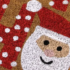 MantraRaj Festive Christmas Latex Backed Coir Doormat 40x58cm Christmas Decorative Santa Carpet Door Mat