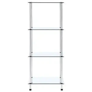 Berkfield 4-Tier Shelf Transparent 40x40x100 cm Tempered Glass