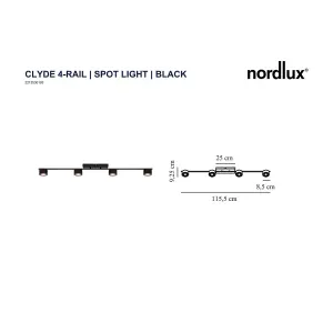 Nordlux Clyde LED Ceiling Spotlight Bar Black 2700K