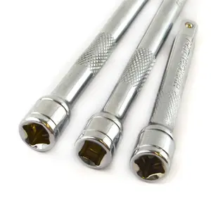 1/4" Drive Straight Socket Ratchet Extension Bar Set 75mm 150mm and 225mm 3pc