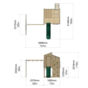 PolarPlay Kids Climbing Tower & Playhouse with Swing and Slide - Swing Leif Green