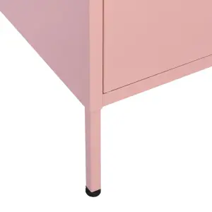 Berkfield Storage Cabinet Pink 80x35x101.5 cm Steel