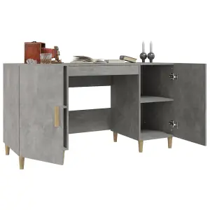 Berkfield Desk Concrete Grey 140x50x75 cm Engineered Wood