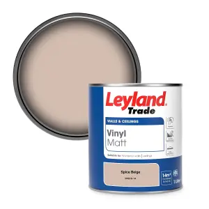 Leyland Trade Vinyl Matt Walls & Ceilings Emulsion Paint Spice Beige (PPG18-14) 1L