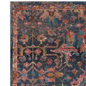 Traditional Persian Bordered Floral Easy to clean Rug for Dining Room Bed Room and Living Room-120cm X 170cm