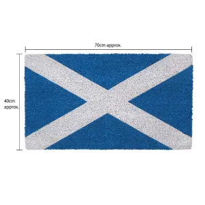 Eco-Friendly Latex Backed Coir Door Mat, Scottish Flag