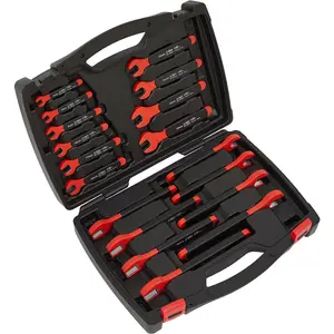 18-Piece Insulated VDE Spanner Set for Electricians - 1000V Shockproof Wrench