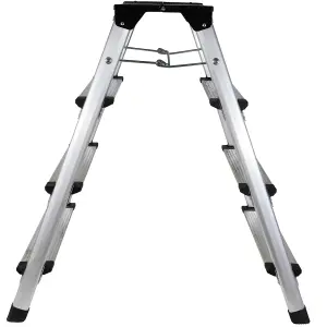 Excel Aluminium Stool Ladder 4 Tread with Work Bench Folding Hop Up 600mm