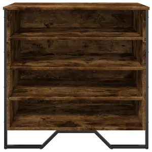 Berkfield Shoe Cabinet Smoked Oak 80x38x78 cm Engineered Wood